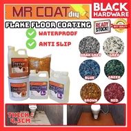 Black Hardware MR COAT DIY Floor Epoxy Paint Epoxy Primer Cat lantai Rumah Epoxy Flake Coating Flake