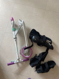 滑板車 (送護踭護膝)(迪卡儂) scooter with protective equipment from Decathlon 
