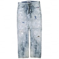 e JEANS 日本製造 赤耳直筒牛仔褲 岡山小島修復做舊藝術赤耳直筒牛仔褲 e805-002 3號靛藍（限量色）紐帶門襟牛仔褲 原價：¥198,000 [近全新] [二手] [e JEANS]