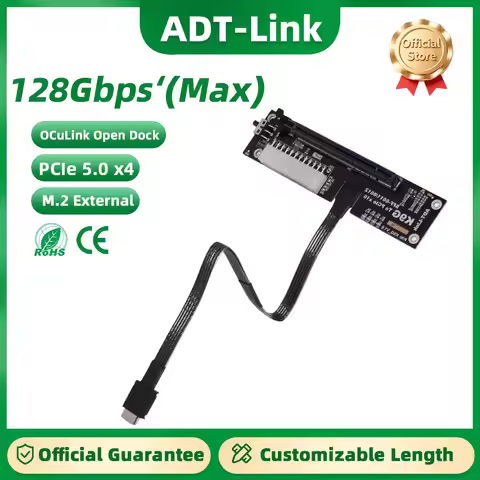 ADT-Link OCuLink GPU Dock PCIe 5.0 x4 eGPU 128Gbs High Speed Notebook Laptops to External Video Grap