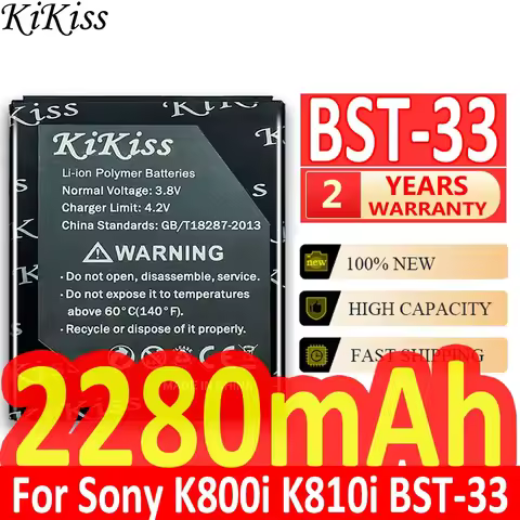 BST-33 Battery 2280mAh For Sony Ericsson K800i K810i C702 C903 F305 G900 K550i K630i K660i W100I T70