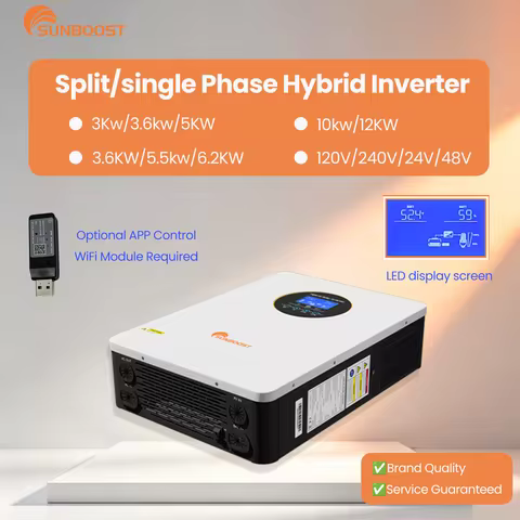 Split Phase Solar Inverter 3.6KW 5.5KW 6.2KW 8KW 10KW 12KW 48V 120V 240V Sunboost off grid solar inv