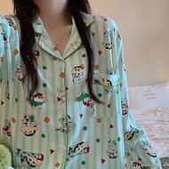 Pyjamas Set Cute Sweet Women Nightwear Long Sleeve Crayon Shin-chan Print Sleepwear Set Home Wear Py