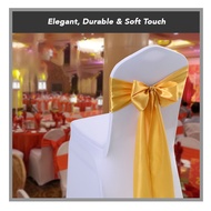 (10pcs) Smooth Satin Chair Back Ribbon Deco Banquet Wedding Hotel Tie Riben Bunga Sarung Kerusi