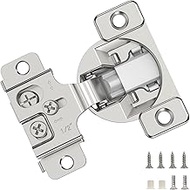 Furniware 30 Pieces 1/2 in Overlay Soft Close Concealed Hinge for Face Frame Door, 105° Open Angle Concealed Stainless Steel Hinges for Face Frame Door, Soft Close Cabinet Hinge Satin Nickel