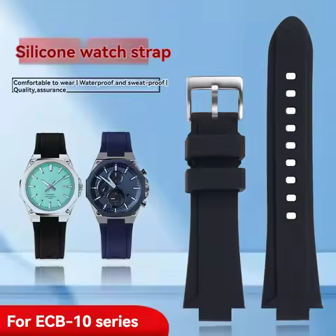 For Casio ECB-10Y EFS-S570 EFR-1108 Series Convex Silicone Modified Sports Silicone Rubber Watch Str