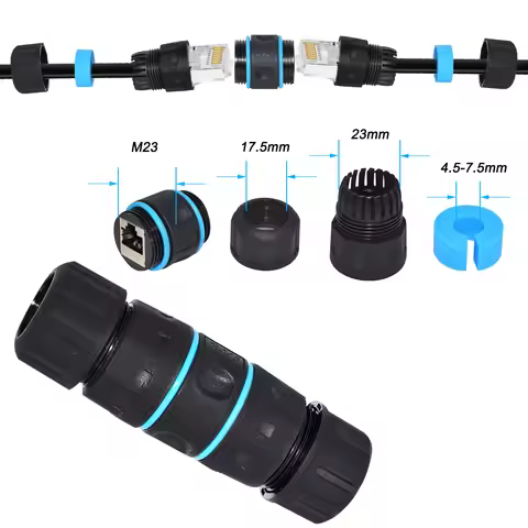 M23 Waterproof RJ45 Coupler Outdoor IP68 Shielded Gigabit Ethernet Coupler Short Connector Female to