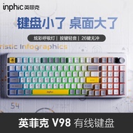 Infec V98 Mecha Style Wired Keyboard 98-Key Boys Silent Home Laptop Computer Game Office