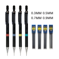 Drawing 0.3/0.5/0.7/0.9/Mechanical Pencil Two-in-One Comes with Eraser Pencil for Student Exam 7.20.