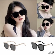 Chain-Decorated Glasses Korean Star Film Uv-Resistant Sunglasses Suitable For All Face Shapes Wear I