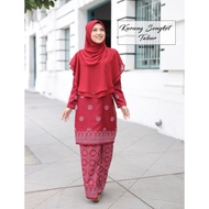 [ Baju Kurung Moden ] KURUNG SONGKET TABUR | KHIMAR WARNA MAROON