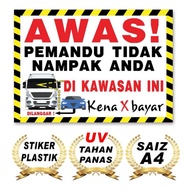 stiker awas/stiker lori/stiker pemandu tidak nampak/blind spot/sticker awas/stoker langgar