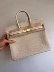 Hermes birkin 25 Craie ghw Togo bag handbag 奶昔白金扣