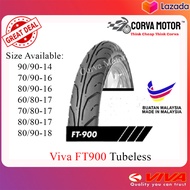 Corva Motor Tayar Motosikal Tubeless Viva Ft900 Tubeless Tyre 90/90-14 70/90-16 80/90-16 60/80-17 70