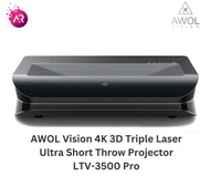 [In Stock] New! AWOL Vision - LTV3500 Pro 4K 3D TRIPLE LASER Ultra Short Throw Projector As the Picture One