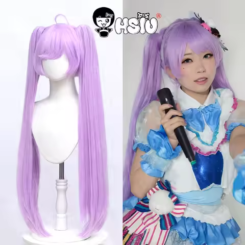 Manaka Laala cosplay Wig Anime Pripara Cosplay Wig HSIU 80CM taro purple ponytail long hair Syntheti
