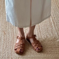 油臘小牛皮 復古羅馬涼鞋 全手工編織