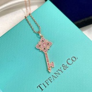 Tiffany 925純銀粉鑽鑰匙項鍊