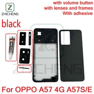 FOR OPPO A57 4G A57S A57E New Back Cover Battery Door Rear Case Back Housing With Camera Lens with v