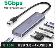 旺角門市發售 [原裝行貨 1年保養] Ugreen - 50985 USB 3.0 4-PORT + Type-C power supply HUB (5Gbps)
