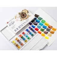 WHITE NIGHTS - JOURNEYS Theme Plastic Box Watercolor Set 24x2.5ml Artist Grade Nevskaya Palitra Comp