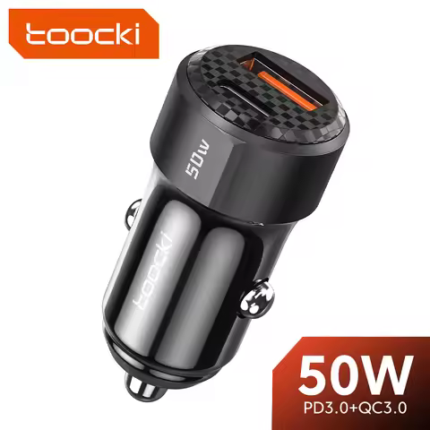 Toocki 50W USB C Car Charger Type C PD20W QC3.0 Car Phone Charger Fast Charging For iPhone Samsung X