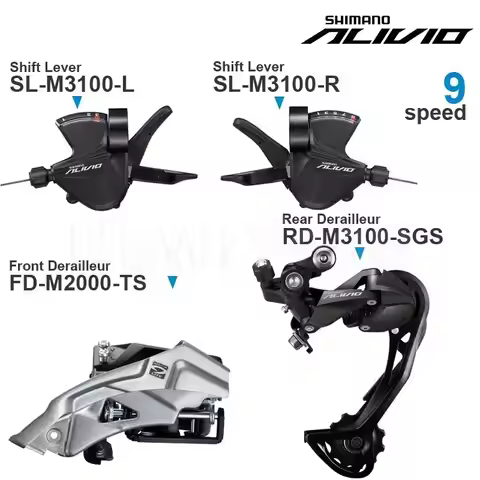SHIMANO ALIVIO M3100 3x9v Groupset M3100 3x9 speed Shifter REAR DERAILLEUR and M2000 Front DERAILLEU