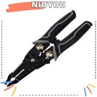 NIUYOU Wire Stripper, Black 9-in-1 Crimping Tool, Professional High Carbon Steel Cable Tools Electricians