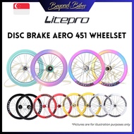 Litepro Disc Brake Aero Wheelset 451 S42 Loud Hub Black Red Gold Silver Oilslick Colourful Electropl