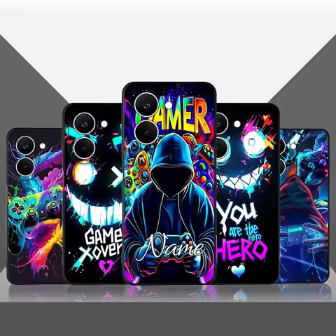 Game Geometric Print Phone Cover Case for Xiaomi Poco X8 Pro F3 X3 X4 X5 X7 C50 F8 M3 M4 M7 C75 C71 