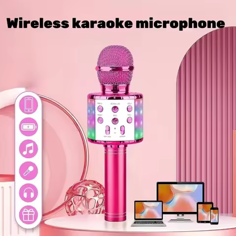 Amazmic Karaoke Microphone for Adults, Wireless Bluetooth Microphone for Singing Portable Karaoke Ma