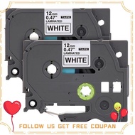 Label Tape Replacement for  P- TZe Label Tape 12mm 0.47 Inch Laminated 26.2 Feet Black on White(8M),