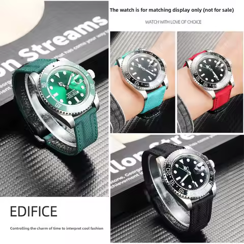 20mm Universal Nylon Canvas strap For Omega Seamaster 300 Seiko IWC Tudor Rolex Daytona Yacht Water 
