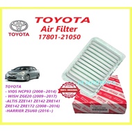 Toyota Air Filter VIOS NCP93 ALTIS ZZE142 ZRE142 ZRE172 WISH ZGE20 YARIS NCP91 HARRIER ZSU60 - 17801-21050