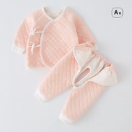 Tagkita Bộ Kimono Cotton Kẻ Sọc Mùa Thu Dành Cho Nam Và Nữ Có Tay Áo Dài Thiết Kế Cổ Tròn Cho Bé Tra