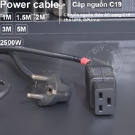 Power cable C19 3x1mm 2500W DIY 1 to 3 meters - C19 female power cable for DPU UPS