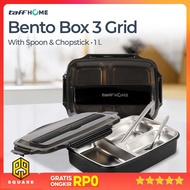 TaffHOME Stainless Steel Lunch Box 3 Grid 1L - OU1000 Original 99 Square