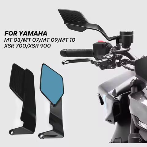 Motorcycle Mirror Wind Wing Side Rearview Reversing Mirror Anti-Glare 360° Adjustable CNC For YAMAHA