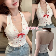 Elves Ready New 2025 Halter Top Decorated With A White Bow Korean Style Fast Delivery From Thailand 