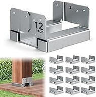 12 Pack 6x6 Post Base Brackets Heavy Duty, 6x6 Post Base for Concrete, Galvanized Decking Post Ancho