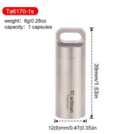 Tiartisan Pure Titanium Mini Sealed Pill Box Waterproof Keychain Outdoor Camping Ultralight Portable