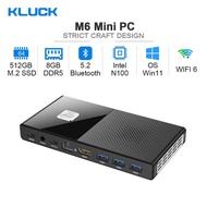 ใหม่ M6 Pocket Mini PC มินิพีซ Windows 11 Pro Intel Alder Lake N100 Quad Core LPDDR5 SSD 2.4G/5.0G WiFi 6 Bluetooth 5.2 HDMI Type-C 4K 60Hz Pocket Mini Computer รองรับ M.2 SATA SSD Storage Expansion