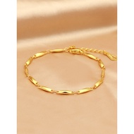 gelang titanium gelang couple Light Luxury Corrugated Self-discipline Gold Vintage Titanium