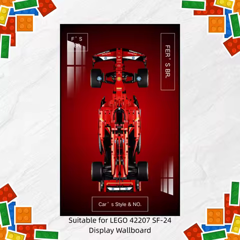 LEGO 42207 SF-24 Display Wallboard, Wall Mount Collectible Car Display, Home Office Decor, Aluminum 