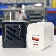 40W Fast Charger Power Adapter and Type C Quick Charge US Plug With USB A For MacBook Laptop