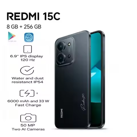 2026 Latest Redmi 15C Global Version Smartphone, 8GB+256GB High Memory Storage, Powerful Performance