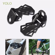 YOLO Bicycle Parts Bike Pedals 1 Pair Footrests Rear Seat Road Bike Cycling Black Metal MTB Bike Folding Bicycle Foot Pegs/Multicolor