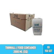 1 Dus Thinwall DM 2000 SQ Food Container kotak Makan DM 2000ML SQ