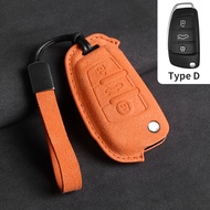 New car Folding leather Key Cover Full Case Shell For Audi A3 8L 8P A4 B6 B7 B8 C6 4F RS3 Q3 Q7 TT 8
