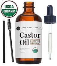 Castor Oil (4oz)， USDA Certified Organic， 100% Pure， Cold Pressed， Hexane Free by Kate Blanc. Stimul